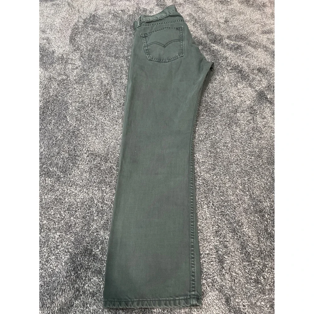 Levis 514 Straight Fit Pants Mens 31x30 Dark Green Olive Cotton Twill Jeans